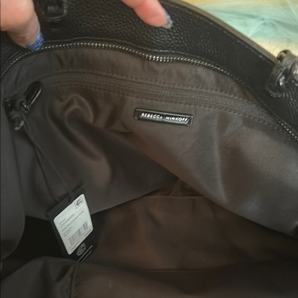 Rebecca Minkoff Black Leather Tote Bag New - Picture 8 of 13